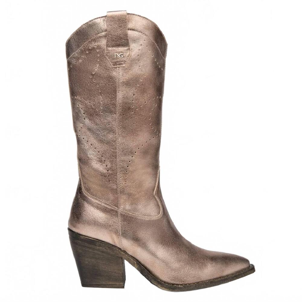 NEW NEROGIARDINI women’s leather boots in gold